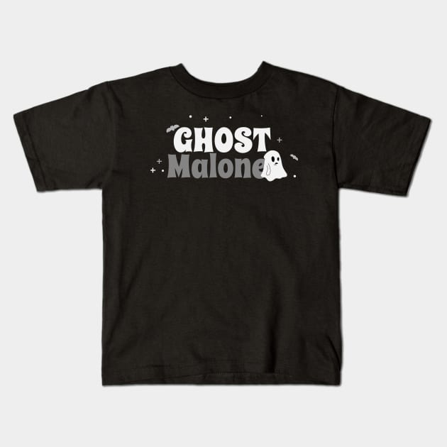 Ghost Malone Halloween Kids T-Shirt by Space Cadet Tees